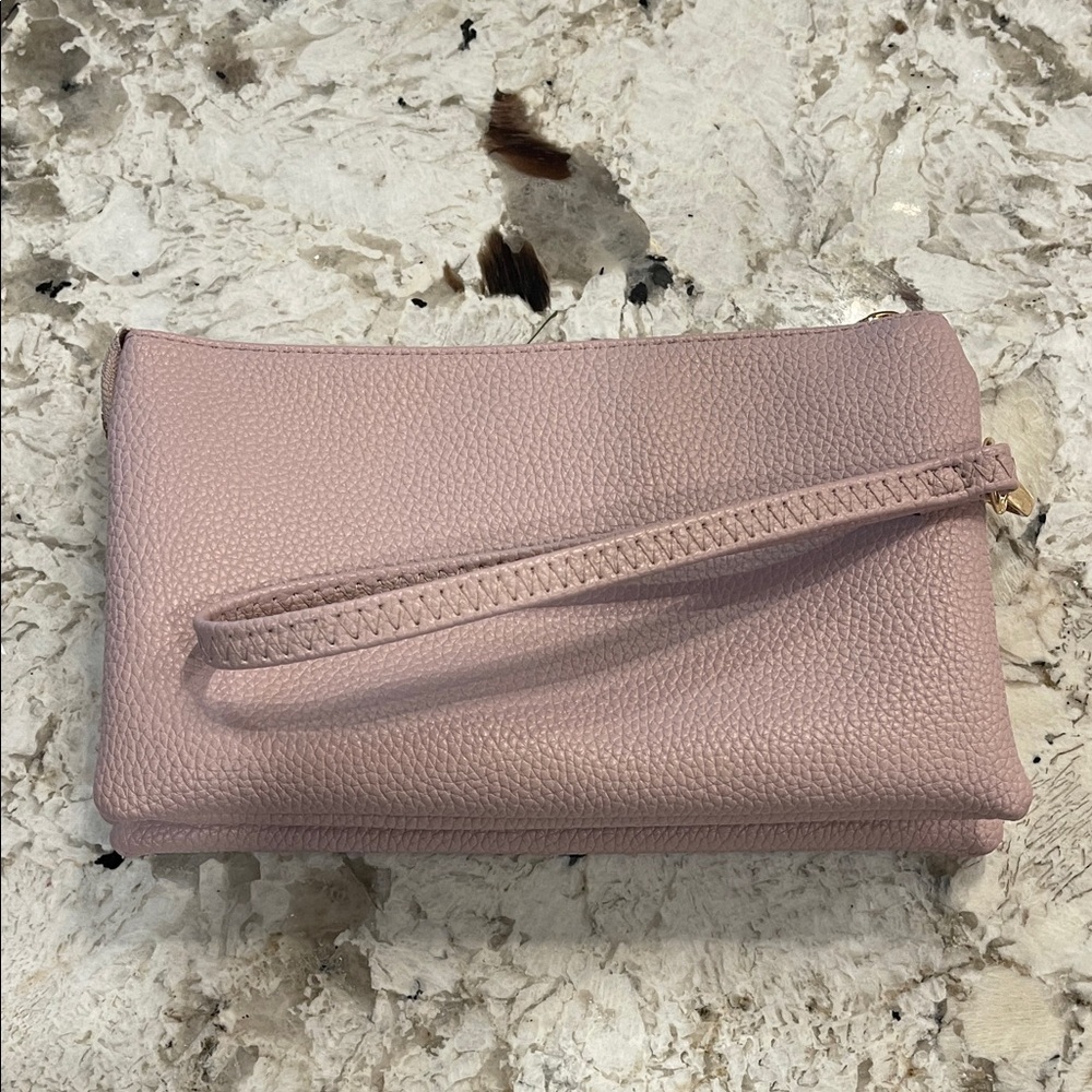 Elegant Pink Leather Clutch